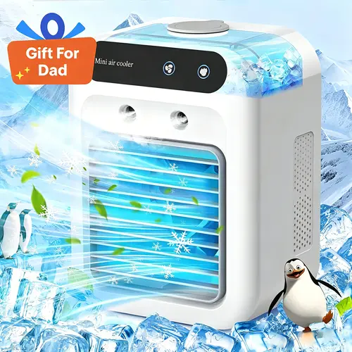 【SUMMER SALE】  Portable Air Conditioners, 3-In-1 Cooling Fan with 2-Speed Mist Fan, Built-In 1800mah Battery, 500ml Water Tank, Air Cooler for Traveling, Office, Living Room, Bedroom