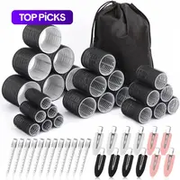 Heatless Hair Curlers and Clips Set, Heatless Styling Tools, No Heat Curls, 48-Piece Kit with 24 Rollers and 24 Clips for Long, Medium and Short Hair #GLOBAL PICKS