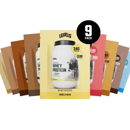 Levels Multi Pack Whey Protein, Grass Fed, No Artificials, 24G of Protein