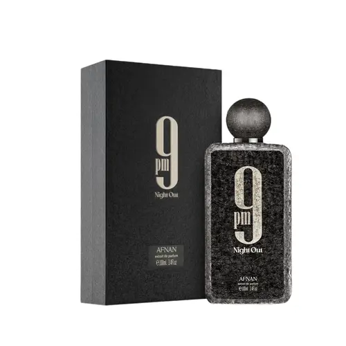 AFNAN 9 PM Night Out Extrait de Parfum Spray, 3.4 Ounce Perfume Fragrance Cologne Spicy Woody Amber Fragrance