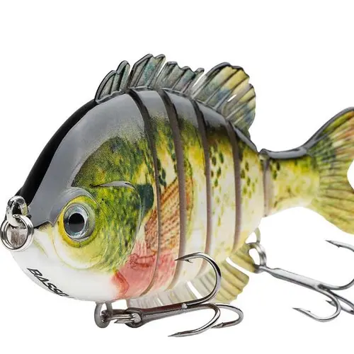 Bassdash SwimPanfish 3.5”/0.85oz Multi Jointed Panfish Bluegill Swimbaits Topwater Hard Bass Fishing Crank Lure