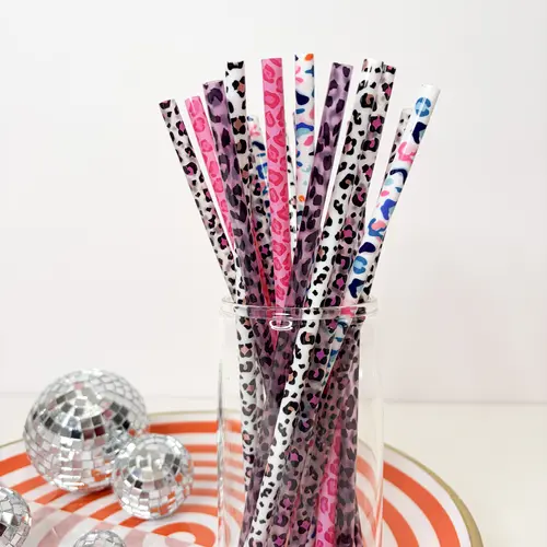 Leopard Straw Variety Pack (20 Pack) – 9" Reusable Iced Coffee Straws | Coffee Bar & Dirty Soda Accessories