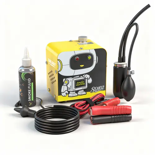 SOLARY SD102 12V Automotive Smoke Leak Detector with Built-In Air Pump and Smoke Fluid Included for EVAP and Vacuum Testing