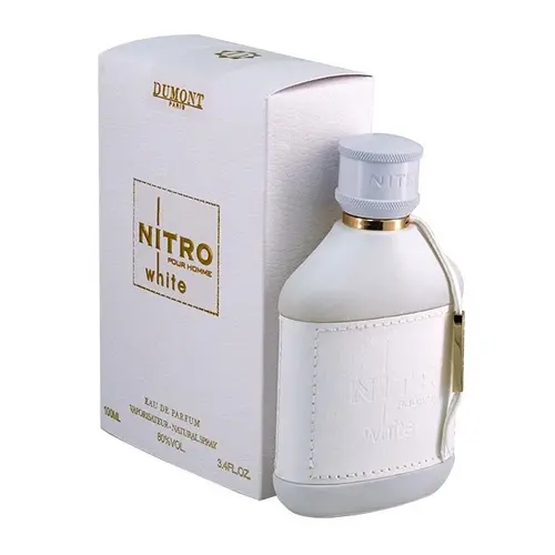 Dumont Nitro White EDP Spray for Men, Long-Lasting Woody Amber Fragrance with Juniper Berries, Cypress Iris & Leather Musk, Alcohol Base, 3.4 fl oz (3 to 3.9 fl oz Range), Single Item for Adults