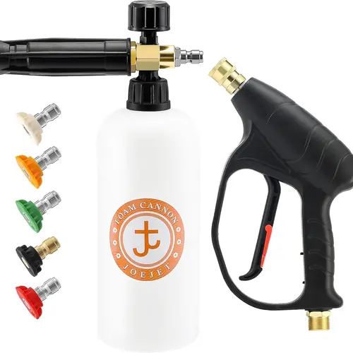 JOEJET Pressure Washer Wand with Foam Cannon, Car Wash Foam Wand with 1/4” Quick Connector 5 Pressure Washer Nozzle Tips 1 Liter Compatible with M22-14mm Fittings, DealsForYouDays,car accessories