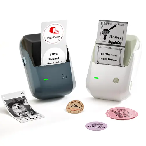 Niimbot Label Maker B1 PRO 2-inch Grayscale Photo/Red/Black Label  Printer Free Thermal Label Paper Roll for Name tag Home storage label Grayscale photo printing & Business ，Bluetooth connectivity，Mobile App Editing,back to school,back to school haul