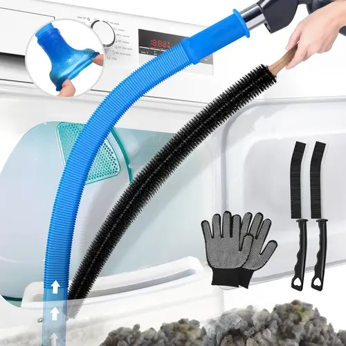 Sealegend 5 Pieces Dryer Vent Cleaner kit Dryer Vacuum Hose Attachment with Stretch Universal Connector, Vacuum Hose Lint Remover with Crevice Brushes and Gloves , Blue summer sale deals for you day