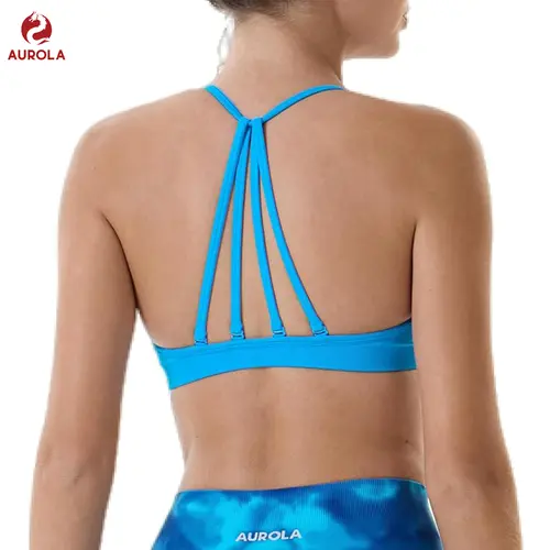 AUROLA Seamless Mercury Workout Sports Bras for Women ,Athletic Removable Padded Backless Strappy Minimal Top