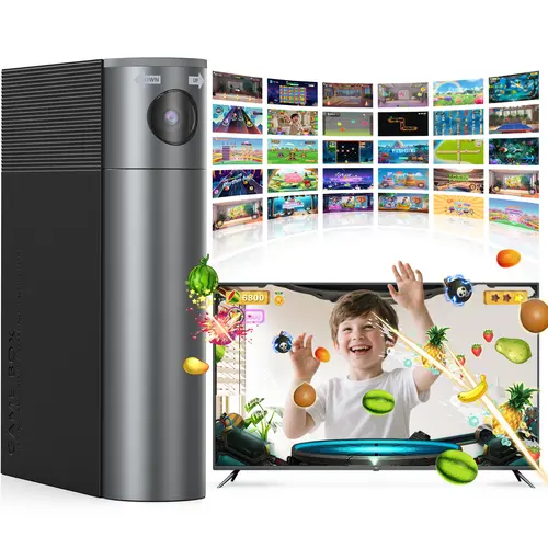 MetFut Active Play System Game Box - Digital TV Gaming Console, 28 Games Ready, Plug & Play AR Camera Motion Gadget for Indoor Physical Interactive Family Fun