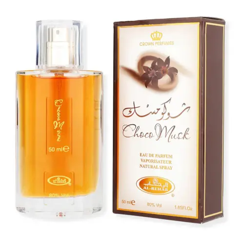 Al Rehab Choco Musk Eau de Parfum, Long Lasting Unisex Gourmand Fragrance with Cocoa, Vanilla & Sandalwood Notes, 50ml (1.65 fl oz), Chocolate Fragrance