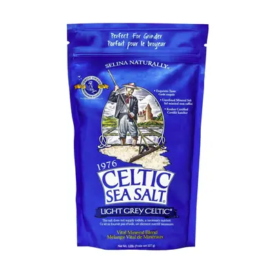 Certified Organic Light Grey Coarse Unrefined Mineral-Rich Sea Salt (1 lb BPA-Free Resealable Bag) - Gluten-Free, 70+ Trace Minerals, Natural Traditional Flavor, Sustainable Harvest, GMP Certified, Cooking Essential for Marinade & Meals, Cupboard Staple