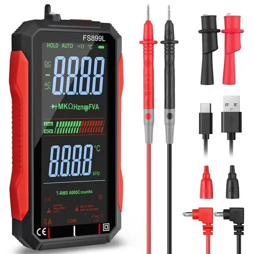 6000 Counts Digital Multimeter - Auto-Ranging Automotive Tester, USB Rechargeable, Large Backlight Screen, NCV Non-Contact Detection Tool for Electricians, DIY Enthusiasts, Non-Contact Voltage Multi Testers