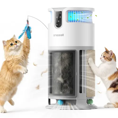 sohochic Oneisall H13 HEPA Washable Filter Air Cleaner with PM2.5 Display, 3000 Ft² Large Pet Air Purifier for Home,  360° Airflow, Auto Mode, Pet Odor & Hair Removal for Allergies Smoke Dust, Built-in Cat Toy, PP04 Summervibes Petlovers