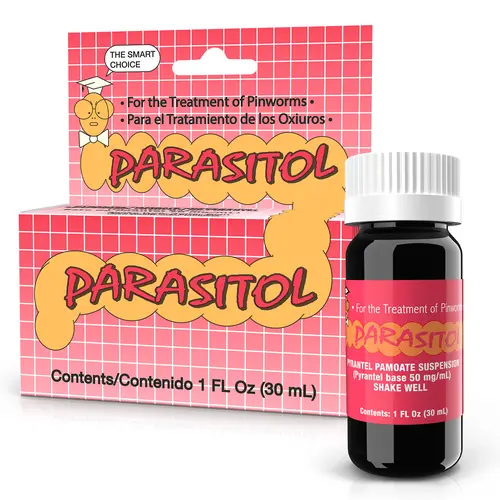 PARASITOL Oral Suspension with Active Pyrantel Pamoate - Over-the-Counter Pinworm Relief, Mild Therapy & Treatment Solution, Liquid Formula for Ages 2+, 2 fl oz (1 Pack)