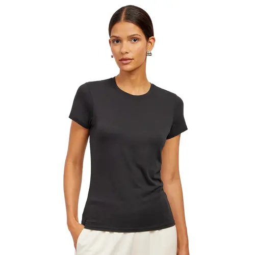 Mott & Bow 1 Pack, 2 Pack, Fitted Crew Marcy Tee Women's Breathable and Lightweight Shirt Suitable for Casual and Professional Wear