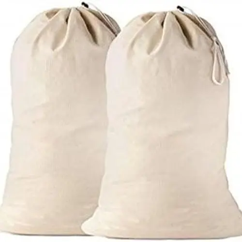 QUBALINENZ 2 Pack - Extra Large Cotton Laundry Bag, Heavy Duty Large Laundry Bags 24 x 36 inch XL Drawstring Travel Organizer Bag Fit Hamper Basket Camp Home College Dorm Tear Resistant Dirty Cloth Big Storage Accessories Washable