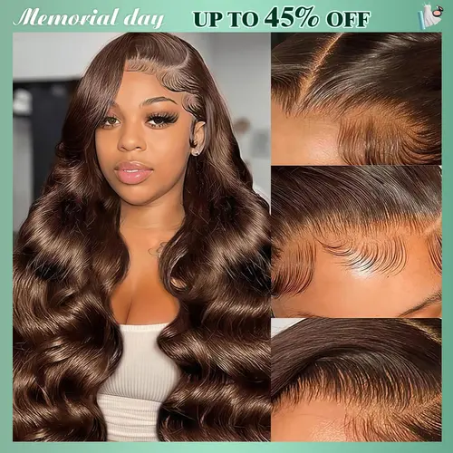 CheetahBeauty #4 Chocolate Brown/ #1 Jet Black 13x6 Body Wave Lace Front Wig Transparent Lace Wig #tiktokshopsummersale
