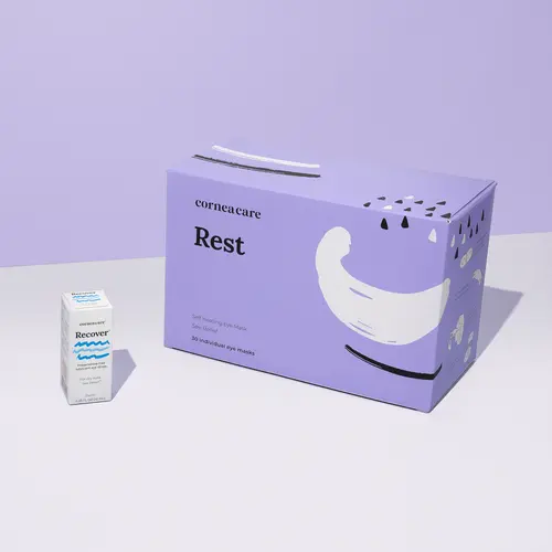 Rest and Recover Bundle - 30 Individually Packed Self-Heating Eye Masks for Dryness & Fatigue and Preservative-Free Artificial Tear Eye Drops, Hydrating, Gentle