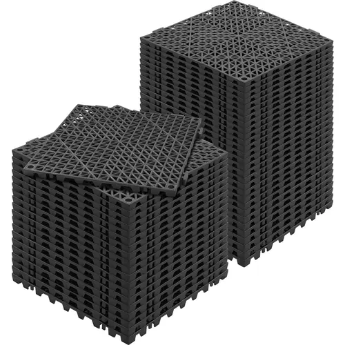 VEVOR Bulk Pack 50 Soft PVC Modular Snap-Fit Interlocking Tiles, 12in x 12in Custom Splicing Floor Tiles with Non-Slip Holes for Wetroom Bathrooms, Pool Wet Areas | Home Improvement Flooring#SohoChic