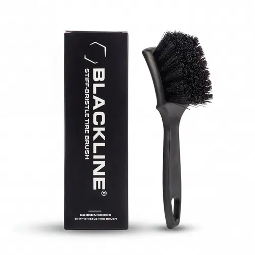 BLACKLINE Durable Heavy-Duty Stiff Bristle Tire & Upholstery Brush - Car Detailing Products, Deep-Scrub Tool for Tires and Mats, Deep Cleaning Performance for Tough Jobs, Auto Accessories Car Care Item, Automotive Exterior