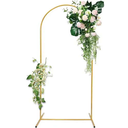 Metal Wedding Arched Backdrop Frame - 6 ft Arch with Stand, Elegant Round Tube, Stable Event Prop for Weddings, Photo Shoots, Indoor or Outdoor Events, Home & Festive Party Supplies for Balloons, Flowers, Balloon, Outdoors