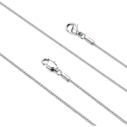 CASSIECA 1mm Super Thin & Strong Stainless Steel 2 Strand Round Snake Box Chain Necklace, 16 30 Inch, Necklaces for Women for Daily Wear Sohochic