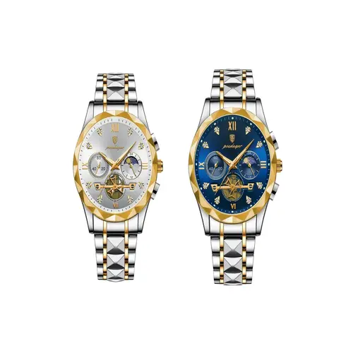 Men's Business Fashion Round Dial Stainless Steel Strap Analog Quartz Watch,  Waterproof Luminous Chronograph Watch with Box, Wristwatch for Party, Daily Decor, Trendy Watch
