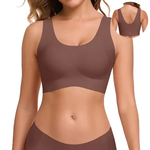 ubras Seamless T-Shirt Bra For Women Daily Comfort Wear Outfit Wireless Lightweight Pull On Bralette Smooth Full Coverage Breathable