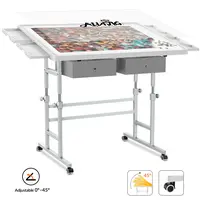 ALL4JIG 1500 Piece Light-Weight Adjustable Tilting Plastic Jigsaw Puzzle Table for Adultsand Mother’s Day Gift for Mom, 35"x26" Multi-Functional Puzzle Board with 4 Drawers & Protective Cover, 45-Degree Any-Angle Tilt