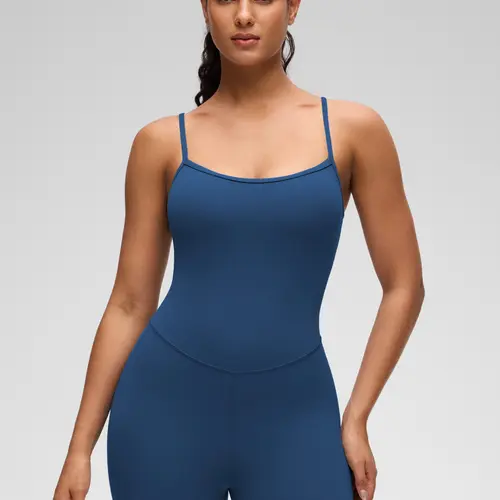 CRZ YOGA Butterluxe Athletic Rompers for Women Adjustable Strap Padded Workout Shorts Jumpsuits One Piece Bodysuit Tank Tops