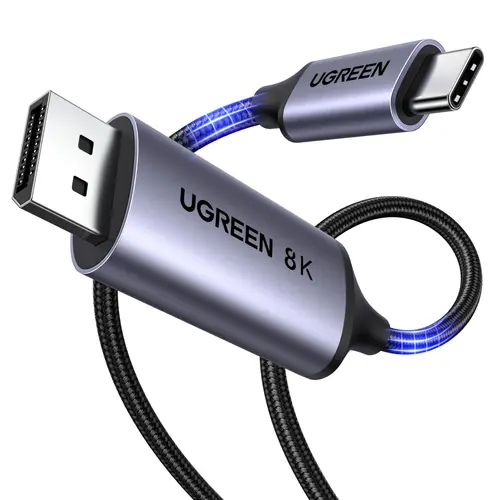 UGREEN USB C to DisplayPort 1.4 Cable 8K@60Hz 4K@240Hz Unidirectional Thunderbolt 4/3 to DisplayPort Cord USB C to DP 32.4Gbps Compatible iPhone 17, MacBook Pro/Air, iPad, Mac Mini, Galaxy, XPS, 6.6FT summerwins