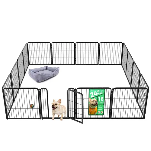 FXW Homeplus Indoor Dog Playpen - Heavy Duty Patented Puppy Exercise Pen with 40in Coated Metal Wire Grid, Expandable Panels, Stake-Secure Base for Stress-Free Safe Enclosure Setup