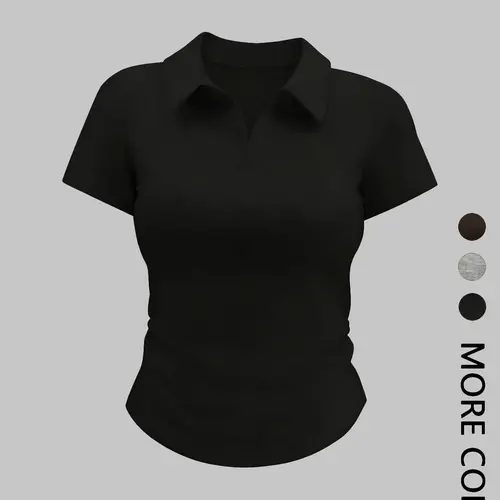 Summer Knitted Plain Polo Shirt Women | Collared Short Sleeve Slim Fit Casual Everyday Basic | Hot Girl Aesthetic Tie Waist Commute Top Lightweight
