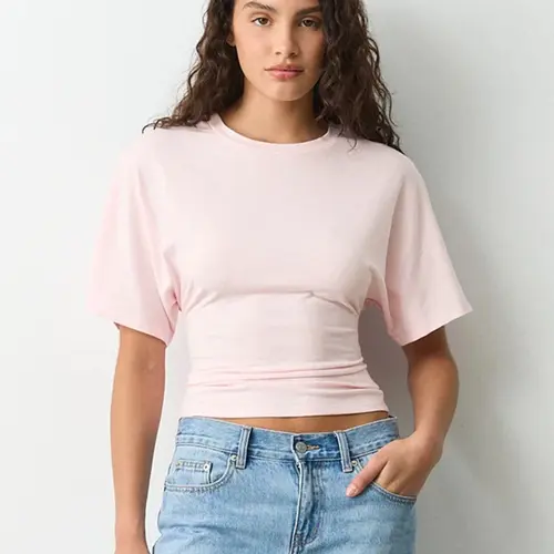 Women's Fashion Solid Color Round Neck Fitted T-Shirt, Womenswear, Basic Casual Everyday Comfort Essential, Versatile Stylish Top, Perfect for All Occasions, Minimalist