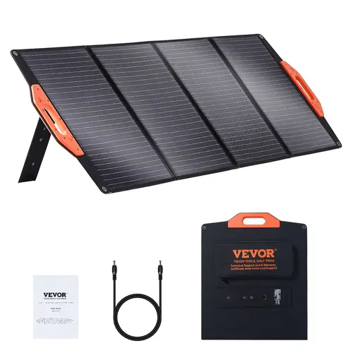 【fathersdaygift】VEVOR Portable Solar Panel Monocrystallin 100-200W Foldable e ETFE Solar Charger23% Efficiency Solar Panel with Type CDC 18VQC3.0 USB PortIP67 Waterproof for HomeOff GridHiking