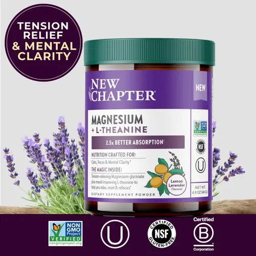 Magnesium + L-Theanine Powder for Mental Clarity, Calm & Muscle Recovery Supplement