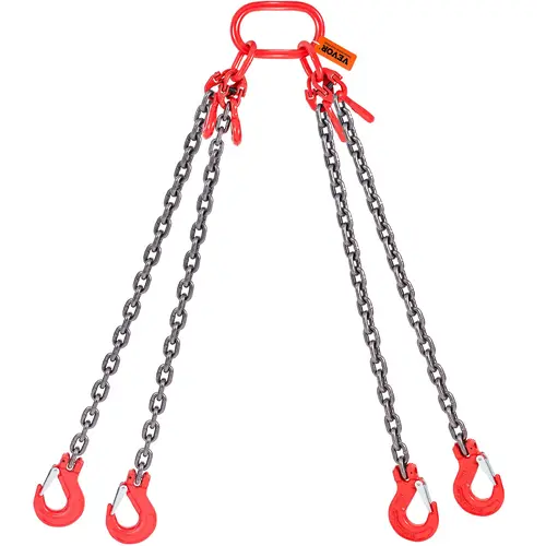VEVOR Industrial Heavy Duty Grade 80 Manganese Steel Lifting Chain Sling, 11000 lbs Load Capacity, 5/16" Thick Chain x 5' Size, Grab Hooks, DOT Certified, Blackened Steel Looks Pro, Rust-Resist Coat, Adjustable Length, for Logs, Engines Lifting