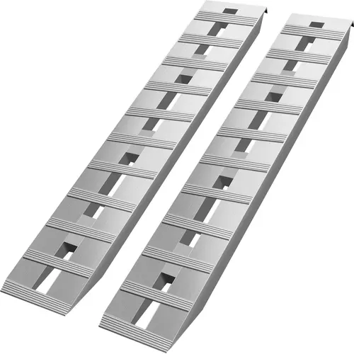【Summerfinds】VEVOR 60"x12" Aluminum Truck Trailer Ramps - 6000LBS/8000LBS Total Load Capacity, Beavertail Hook End, Bearing-Equipped, 1 Pair (2 Ramps) - Home Improvement Building Supplies for Dirt Bikes, Motorcycles