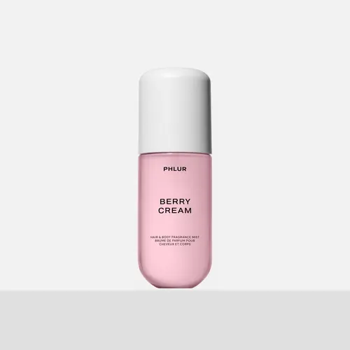 PHLUR Berry Cream Body Mist - Travel Size Hair & Body Fragrance Mist with Strawberry, Sweet Cream, Hibiscus Flower & Apple Leaves (3 fl oz)