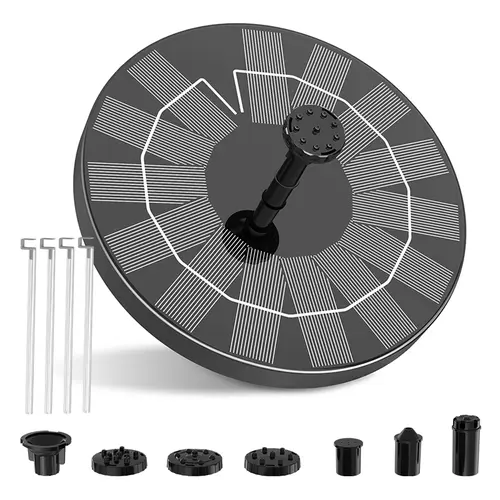 Solar Water Fountain with 7 Different Water Features, 4 Windproof Fixing Rods, Floating Fountain Pump for Garden Decor, Backyard Decor, Garden Accessories
