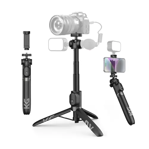 KraftGeek 48in Vlogging Tripod - Camera Stabilizer, Travel Gadgets Accessory for Phone, Camera, GoPro Hero Series, DJI Osmo Action, Insta360, DJI Pocket 3, with Remote for Video Recording (Cellphone Device Accessory)