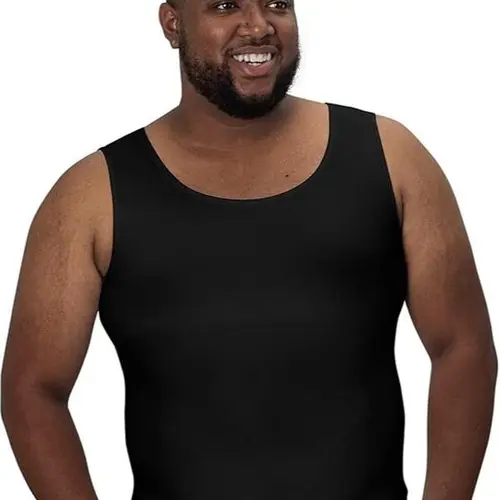 QORE LOGIQ Tall Length Compression Shirts for Men 6 Ft & Over - Sleeveless, Form-Fit, Tagless Slimming Undershirts, Menswear Shaping Tops Casual Shapewear, Form-Fit Men's Undershirts, Tagless Men's Undershirts