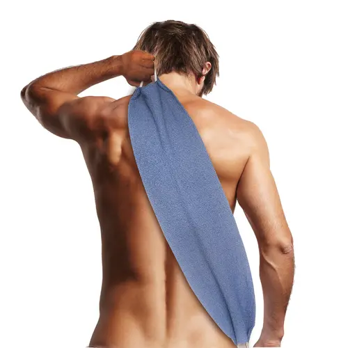 EvridWear Nylon Exfoliating Back Scrubber with Handles - 2-Sided for Deep Shower Cleansing, Skin Massage - Foldable, Hanging, Fragrance-Free, Unisex 1 Size Bath Personal Accessory for Shoulders, Lower Back
