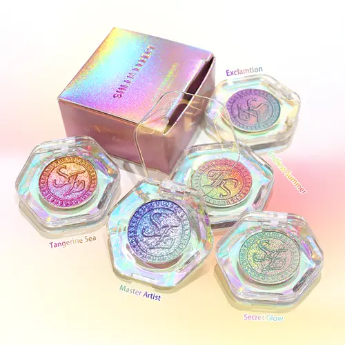 SE SHEENEFFECT Luxury Multichrome Highlighter Powder - 2-in-1 Rainbow Prismatic Blush & Bronzer, Radiant Gradient Finish, Sparkly Glowing Makeup with Bling Effect, Youthful Cosmetic for Face & Body Illumination