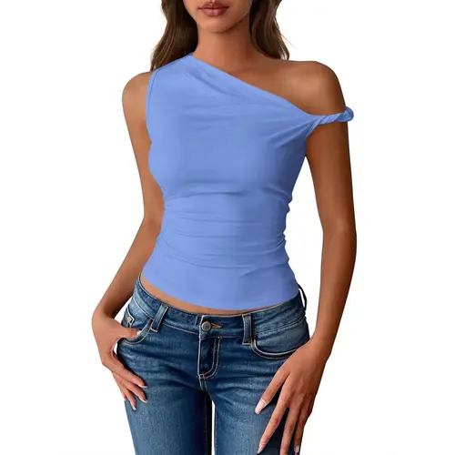 BTFBM Off The Shoulder Tops for Women 2026 Cute Summer Casual Sleeveless Slim Fit y2k Spring Outfits Going Out Tank Top