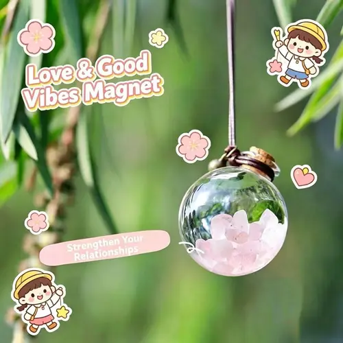 Blushing Pink Live Marimo Pendant - An Adorable Aquarium Plant Decor & Kawaii Portable Pet Habitat (Includes LIVELY Moss Ball Pet)