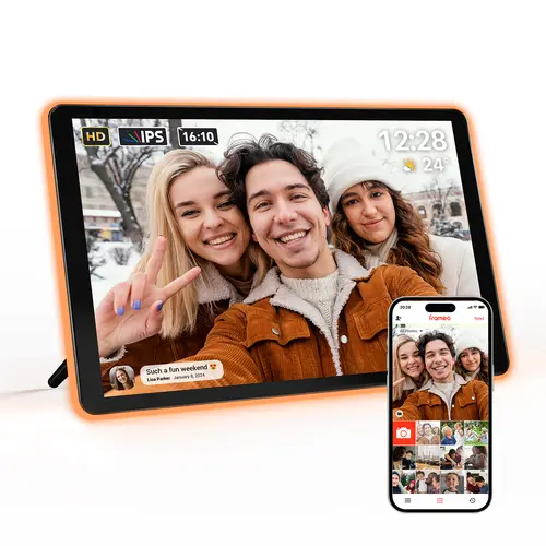 Apolosign Light Rectangular Modern ABS Digital Picture Frame - 10.1"/15.6" WiFi HD Touch Screen, Free APP, Wall Mountable, 32GB Storage, Google Photos Support, Smart Electronic Frame for All Ages