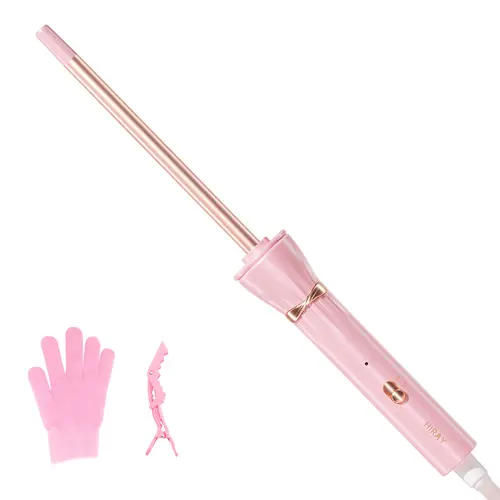 Hahahope 3/8 Inch (9mm) Skinny Barrel Curling Iron, Dual Voltage, 2 Heat Settings, Fast Heat Ceramic Wand for Tight Curls on Short Hair, Curling Hair Curling Iron