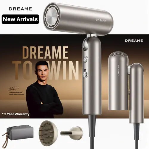 【New Arrivals】Dreame Pocket Pro Hair Dryer, Pocket 2026,Dual Voltage Travel Blow Dryer with Diffuser, 1300W Professional HighSpeed Ionic Hair Blower, Fast Drying, Low Noise, Lightweight, No Heat Damage, Global Travel 120V/240V