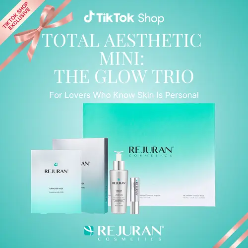 REJURAN Total Aesthetic Mini: The Glow Trio - Rejuvenating Beginner Skincare Kit with c-PDRN for Anti-Aging, Firming & Deep Hydration | Special Gift Set for Radiant, Youthful Glass Skin